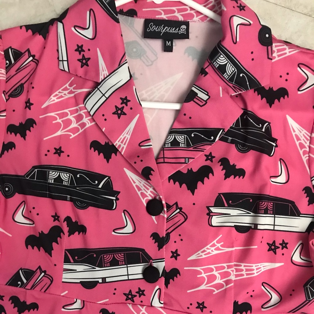 Sourpuss A-line retro pink dress